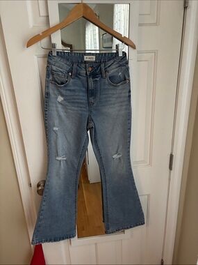 NWOT Maurices Light Blue Distressed Flare Jeans X short